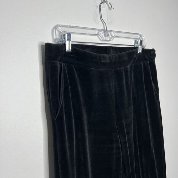 Lauren Ralph Lauren Pants Womens Medium Black Velour Pull On Elastic Waist - Picture 5 of 9